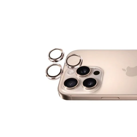 Eltoro Induvial Ar Metal Rings Camera Lens Protector for iPhone 16 Pro /Pro Max - Desert Titanium